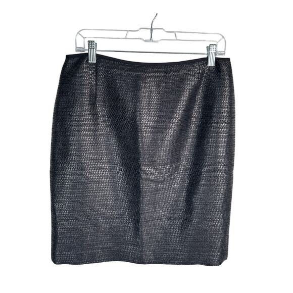 Elie Tahari 8 Stretch WOVEN BAMBOO Cindy Pencil Skirt $228 Textured Black - Picture 2 of 6